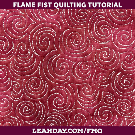 Machine Quilting Design - Flame Fist - Home Machine on a Frame!