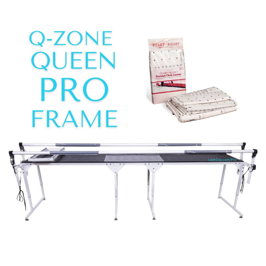 Q-Zone Queen Pro Frame with cloth leader pack on a white background