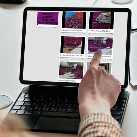 Heart and Feather Wholecloth Quilting Workshop Videos