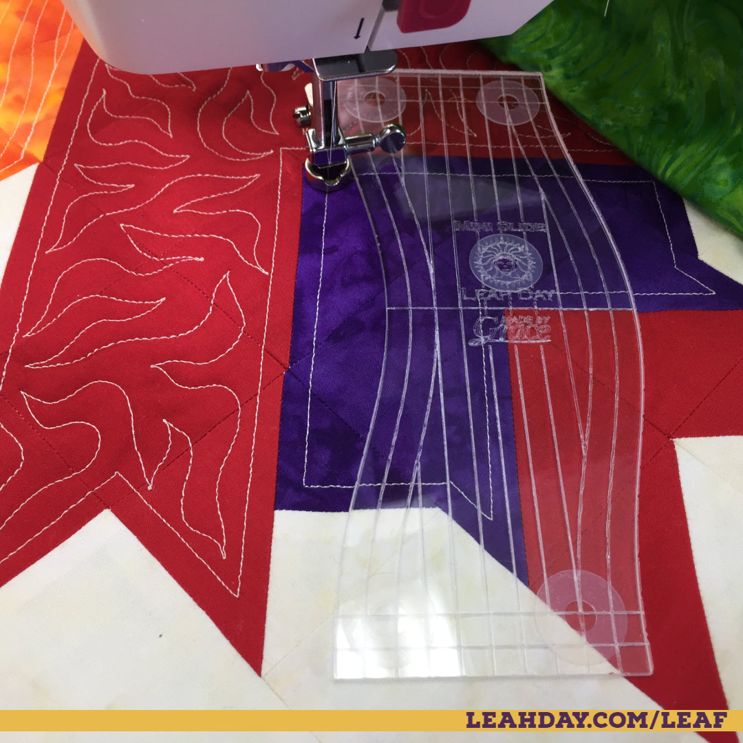 Quilting with Rulers on the Leaf Peepers Quilt