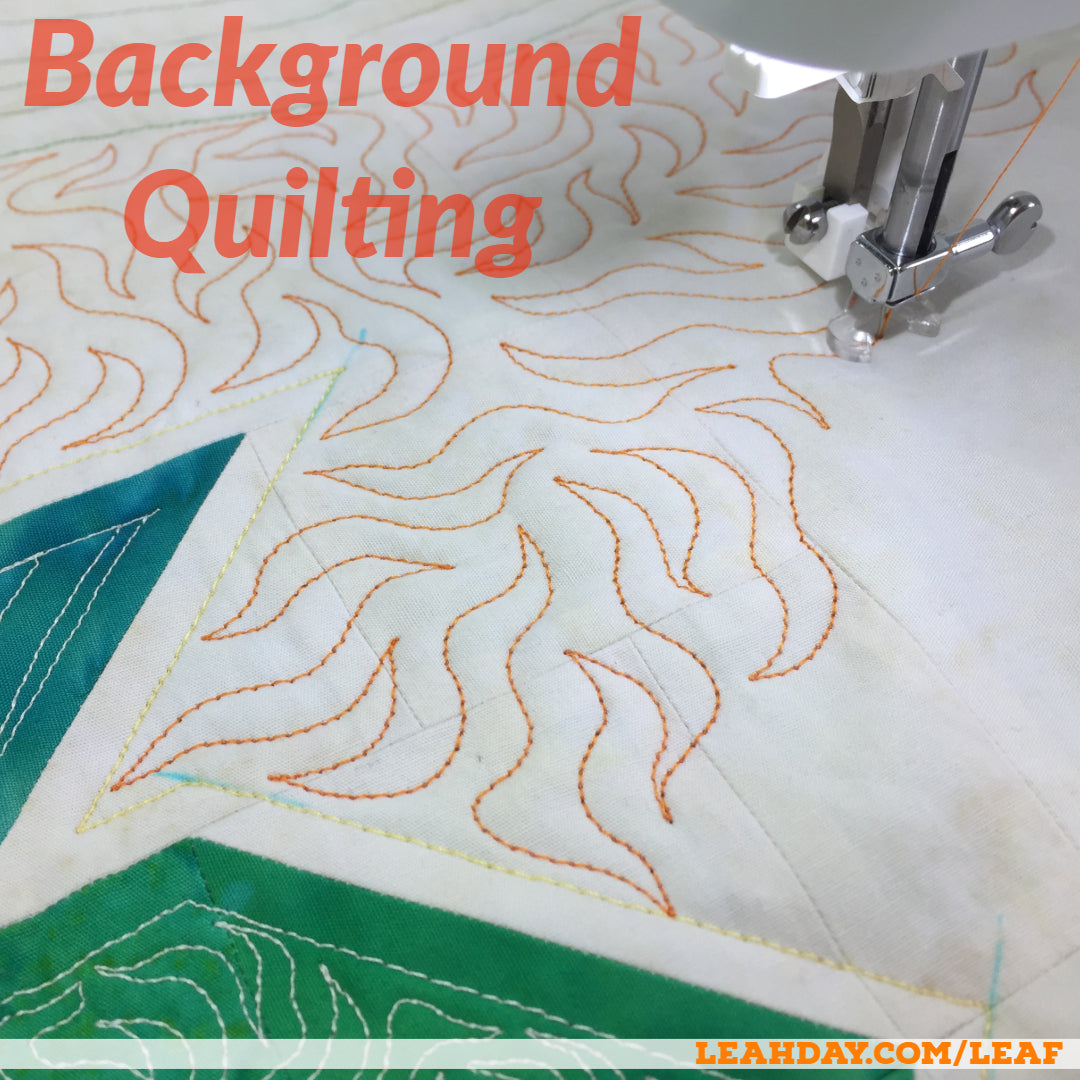 Quilting the Background of the Leaf Peepers Quilt