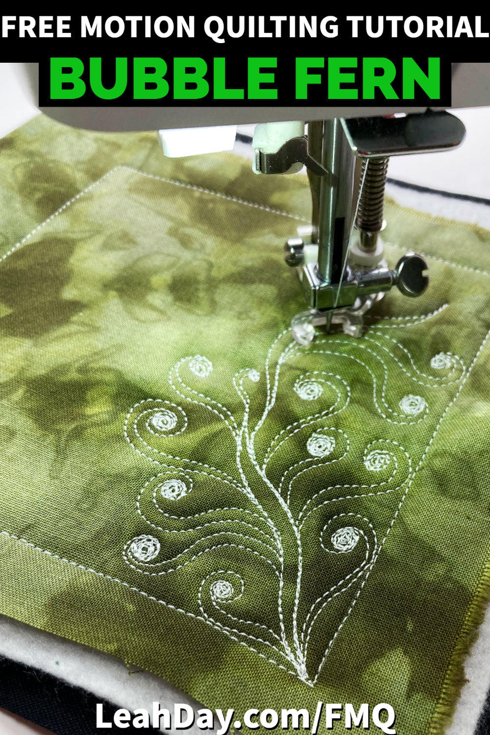 Cotton Hand-stitched Quilt in Fern