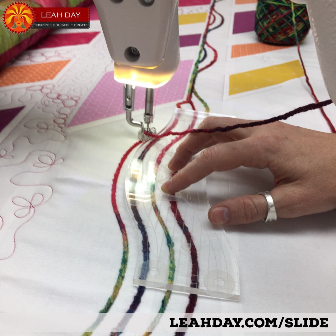 Free Motion Couching with the Super Slide Ruler – LeahDay.com