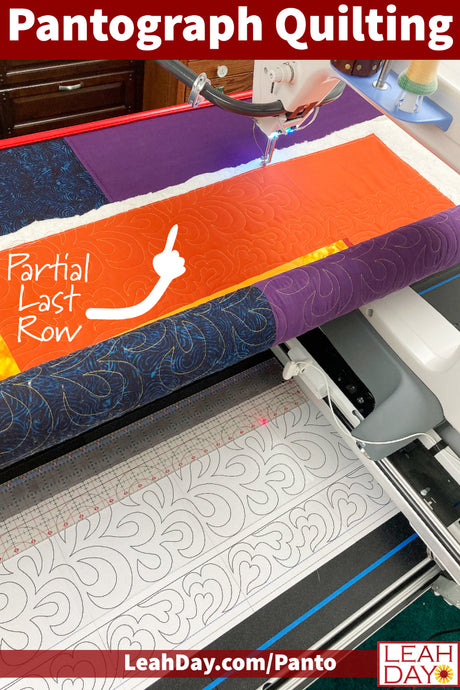 Finish Your Quilt with a Partial Last Row - Quilting Pantos #4