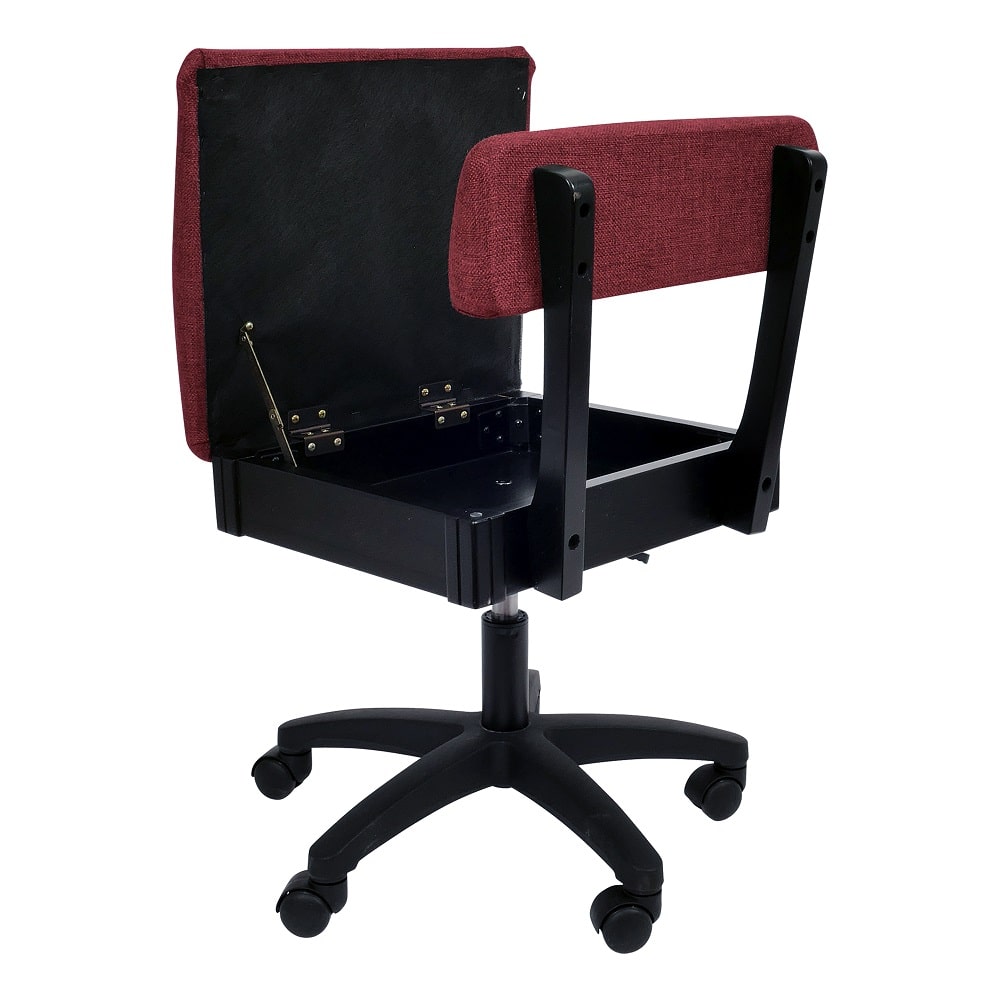 Adjustable Height Sewing Chair with Storage Compartment