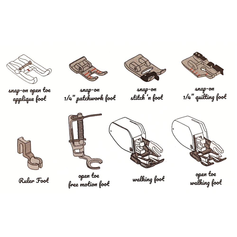 9 Piece Foot Attachment Set for Grace Qnique Longarms –