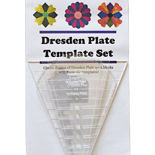  Dresden Plate Curved Quilting Templates with 1/4 Seam  Allowance - 16 Block - 2 Piece Acrylic Template Set