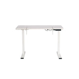 White Eleanor II Adjustable Sewing Table Cleared off  