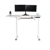 Eleanor II Standing Table as Desk with Two Black Computers on Top