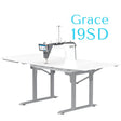Grace 19SD sit down longarm machine in a white table