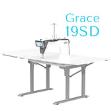 Grace 19SD sit down longarm machine in a white table