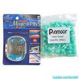 Quilt Basting Kit with Taylor Seville Magic Long Arm Pins and a bag of Pinmoor green pin anchors