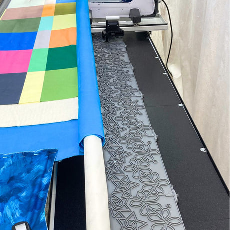 Grace Pattern Perfect Groovy Board on Longarm Quilting Frame